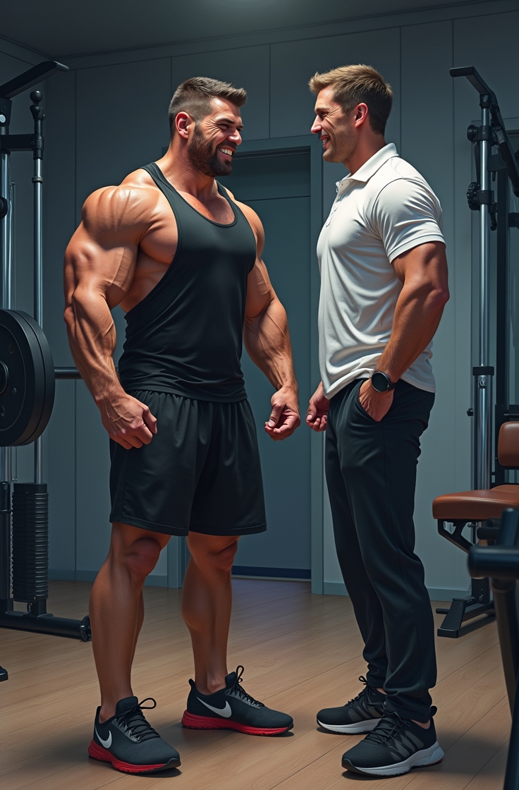 Vegansk bodybuilder træner
